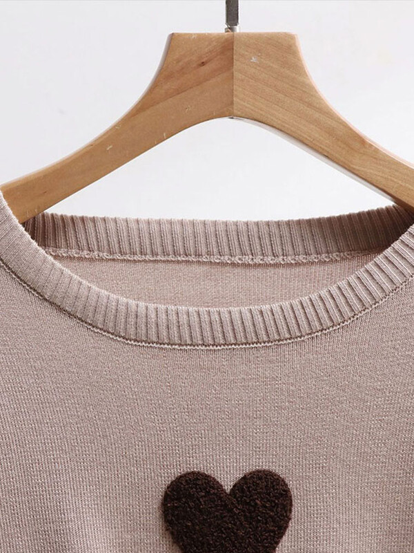 Ikdienas trikotāžas džemperis, garas bikses, sieviešu komplekts, brīvs mīlestības apdrukas džemperis Džemperi ar augstu vidukli Bikšu komplekti Sieviešu šiki tērpi