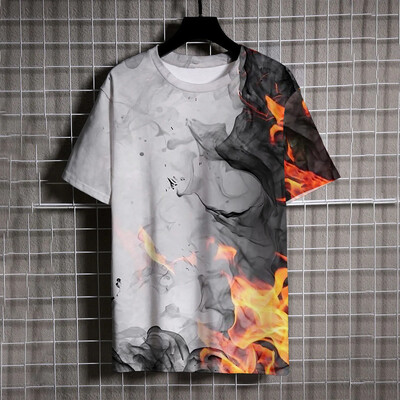 Suvemood Sport Graffiti Meeste T-särgid Uus trend Harajuku vabaaja isikupära 3D prinditud Ümarkaelus Lühikeste varrukatega T-särgid Topid