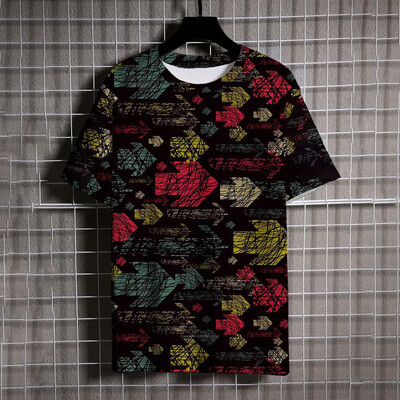 Suvemood Sport Graffiti Meeste T-särgid Uus trend Harajuku vabaaja isikupära 3D prinditud Ümarkaelus Lühikeste varrukatega T-särgid Topid