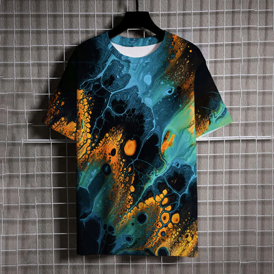 Suvemood Sport Graffiti Meeste T-särgid Uus trend Harajuku vabaaja isikupära 3D prinditud Ümarkaelus Lühikeste varrukatega T-särgid Topid