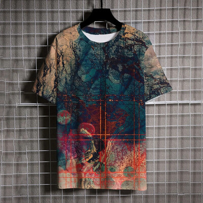 Suvemood Sport Graffiti Meeste T-särgid Uus trend Harajuku vabaaja isikupära 3D prinditud Ümarkaelus Lühikeste varrukatega T-särgid Topid