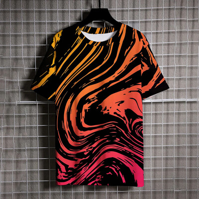 Suvemood Sport Graffiti Meeste T-särgid Uus trend Harajuku vabaaja isikupära 3D prinditud Ümarkaelus Lühikeste varrukatega T-särgid Topid