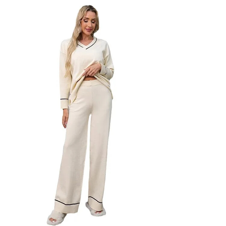 Naiste silmkoeline komplekt vabaaja kampsun kaheosaline komplekt sügistalv uues stiilis Euroopa ja Ameerika piiriülene mood