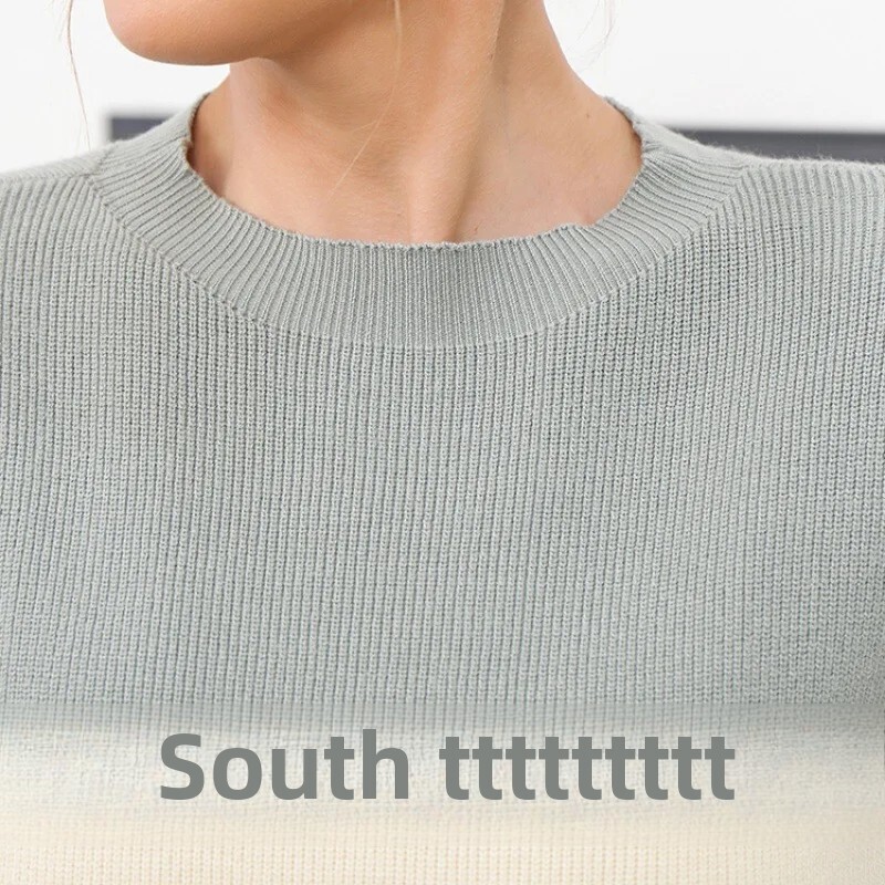 Pārrobežu Eiropas un Amerikas krāsu bloķēšanas splicing puspolo/bruņurupuča kakla sieviešu jaunais 2024. gada rudens/ziemas dīkstāves stils, brīvs