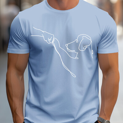 Muška majica kratkih rukava s okruglim izrezom i kratkim rukavima od 100% pamuka, ležerna sportska opuštena kroja