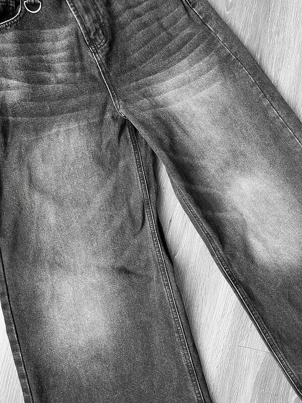 Винтидж мъжки широки дънкови панталони 2024 New Y2k Streetwear Широки широки дънкови панталони Дамски модни изтощени прави дълги панталони