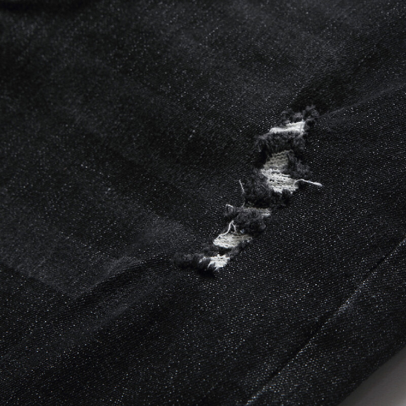 Muške motociklističke bajkerske traperice, elegantne poderane uske uske traperice, hlače s rupama, uske duge traperice, muške traper hlače