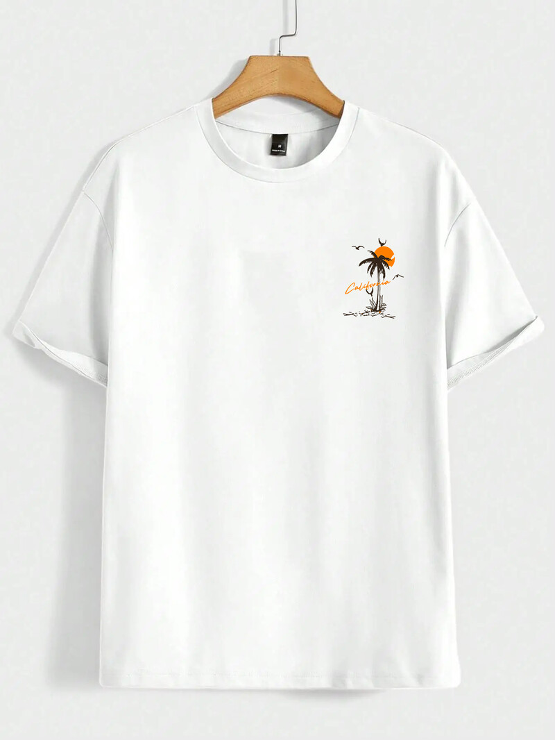 Summer Set Off Again Adventure Калифорнийска мъжка тениска Памучна свободна тениска Модни потни дрехи Големи летни горнища