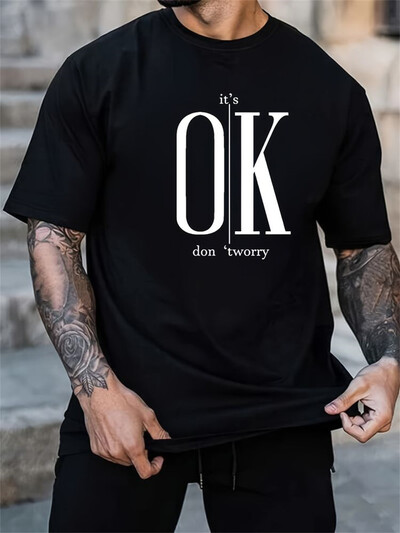 Vīriešu 100 kokvilnas vasaras brīvi pieguļoši, labi apdrukāti T-kreklu topi Forša dizaina ielas īsās piedurknes t-veida kokvilnas apģērbi