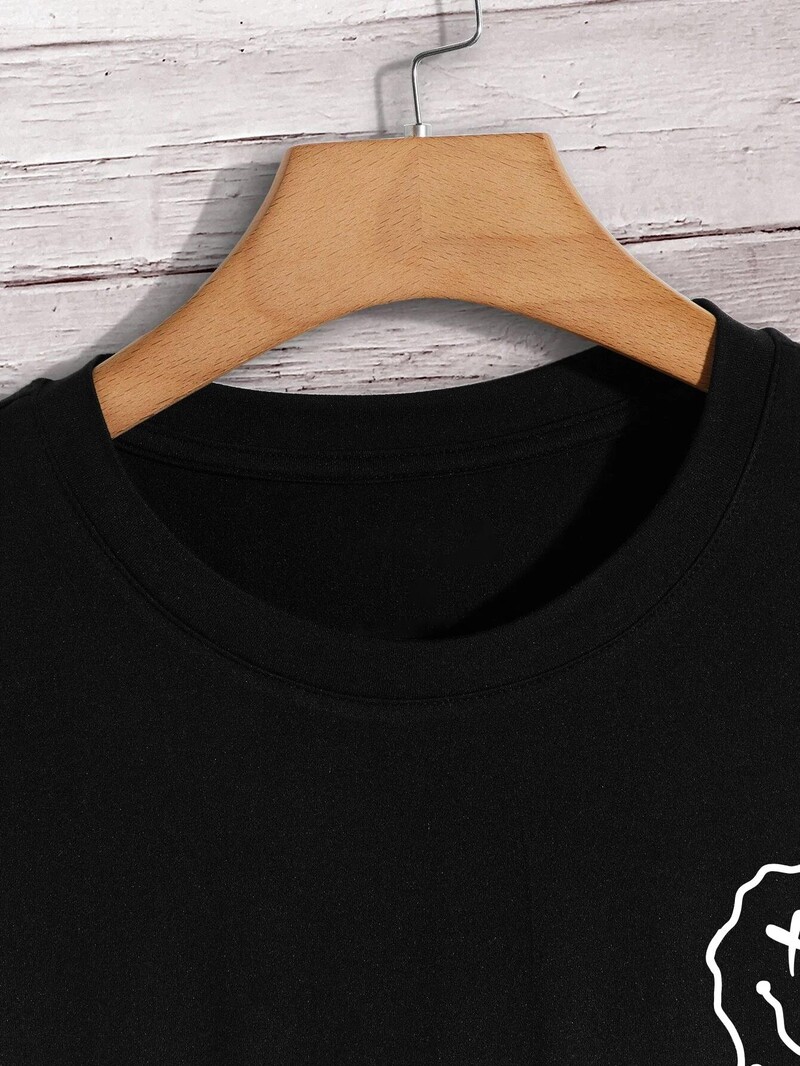 Smiješno nasmiješeno lice koje će se istopiti Majica s printom Muška modna prevelika majica Ljetna pamučna odjeća Široke ležerne majice