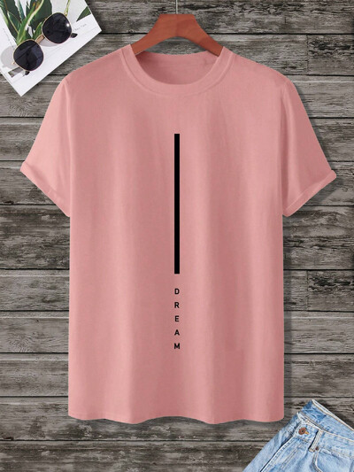 Dream Men Cotton T-shirt Luxury Brand Fashion Big Size Top Casual Streetwear Short Sleeve Classic Print New Arrival Tee S-4XL