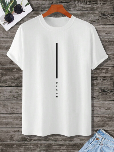 Dream Men Cotton T-shirt Luxury Brand Fashion Big Size Top Casual Streetwear Short Sleeve Classic Print New Arrival Tee S-4XL