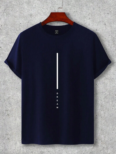 Dream Men Cotton T-shirt Luxury Brand Fashion Big Size Top Casual Streetwear Short Sleeve Classic Print New Arrival Tee S-4XL