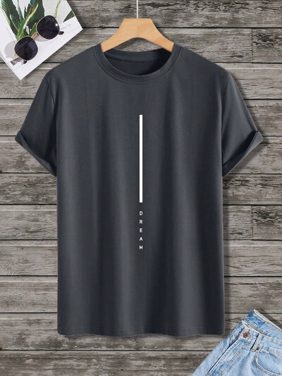 Dream Men Cotton T-shirt Luxury Brand Fashion Big Size Top Casual Streetwear Short Sleeve Classic Print New Arrival Tee S-4XL