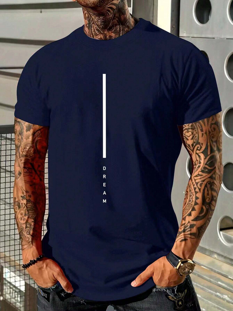 Dream Men Cotton T-shirt Luxury Brand Fashion Big Size Top Casual Streetwear Short Sleeve Classic Print New Arrival Tee S-4XL