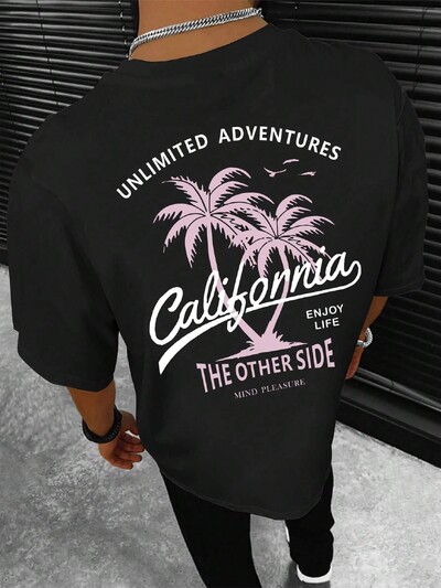 Unlimited Adventures California The Other Side Tricou pentru bărbați Tricou la modă Tricouri supradimensionate respirabile Haine de vară din bumbac