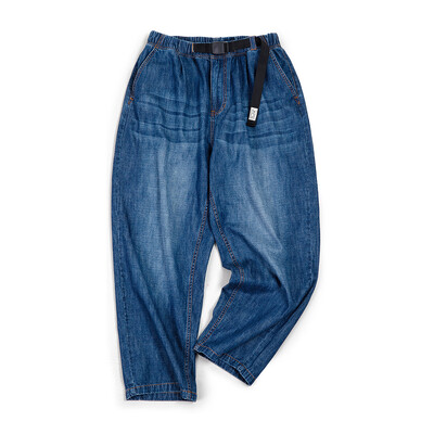 Maden Men Loose Casual Jeans 7.8OZ Washed Denim Mid Rise Stretchless Широки крачоли Straight Pants Hombre Blue Jeans Plus Size