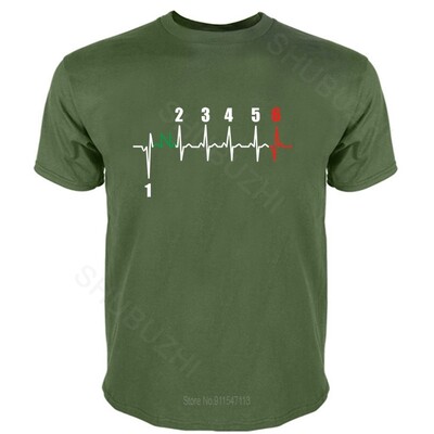 Motocikls Heartbeat Gear melns vīriešu T-krekls Biker Lover vasaras t krekls Vīriešu melns kokvilnas t-krekls lielāks piegāde