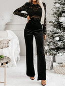 2025 O Kaela seljata moodsad kombinesoonid, naiste kevadsuvi pikkade varrukatega lihtsad mängukostüümid, pitsist lapiga õõnsad naiste bodid