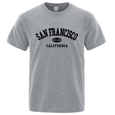 Sanfrancisco Est.1776 California Letter T-särgid Meeste Mood Oversized Tops Suvine Tsärk Lahtine Disainer Luksus T-särgid