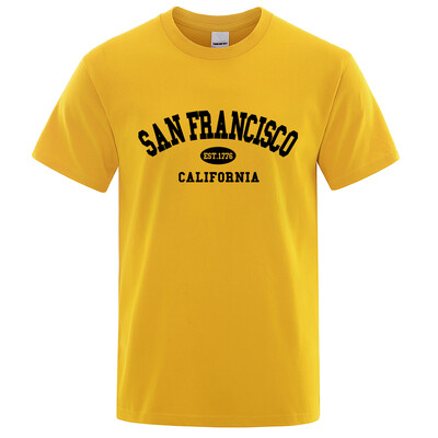 Sanfrancisco Est.1776 Калифорнийски тениски с букви Мъжки модни извънгабаритни блузи Летни тениски Свободни дизайнерски луксозни тениски