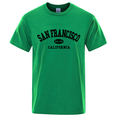Sanfrancisco Est.1776 Калифорнийски тениски с букви Мъжки модни извънгабаритни блузи Летни тениски Свободни дизайнерски луксозни тениски