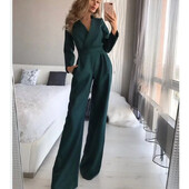 Sieviešu modes, solīdi, plāni kombinezoni ar augstu vidukli 2023. gada pavasara rudens jauni kombinezoni.