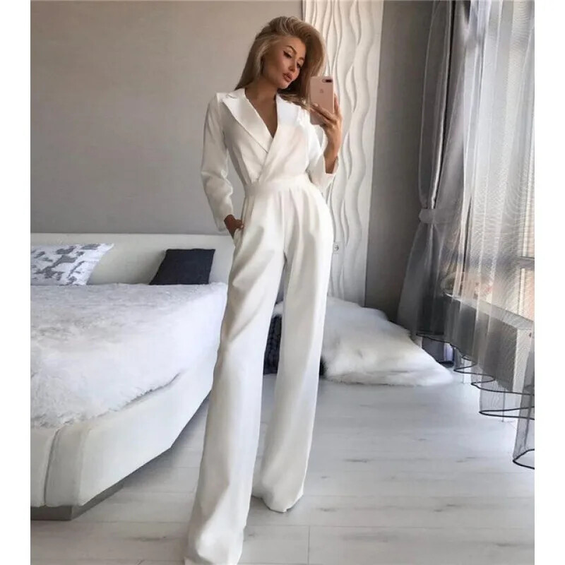 Sieviešu modes, solīdi, plāni kombinezoni ar augstu vidukli 2023. gada pavasara rudens jauni kombinezoni.