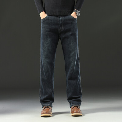 Vīriešu maisa džinsi 2024. gada jauns pavasara biznesa ikdienas ērtas un daudzpusīgas džinsa bikses, brīvas, taisnas, plānas bikses vīriešiem