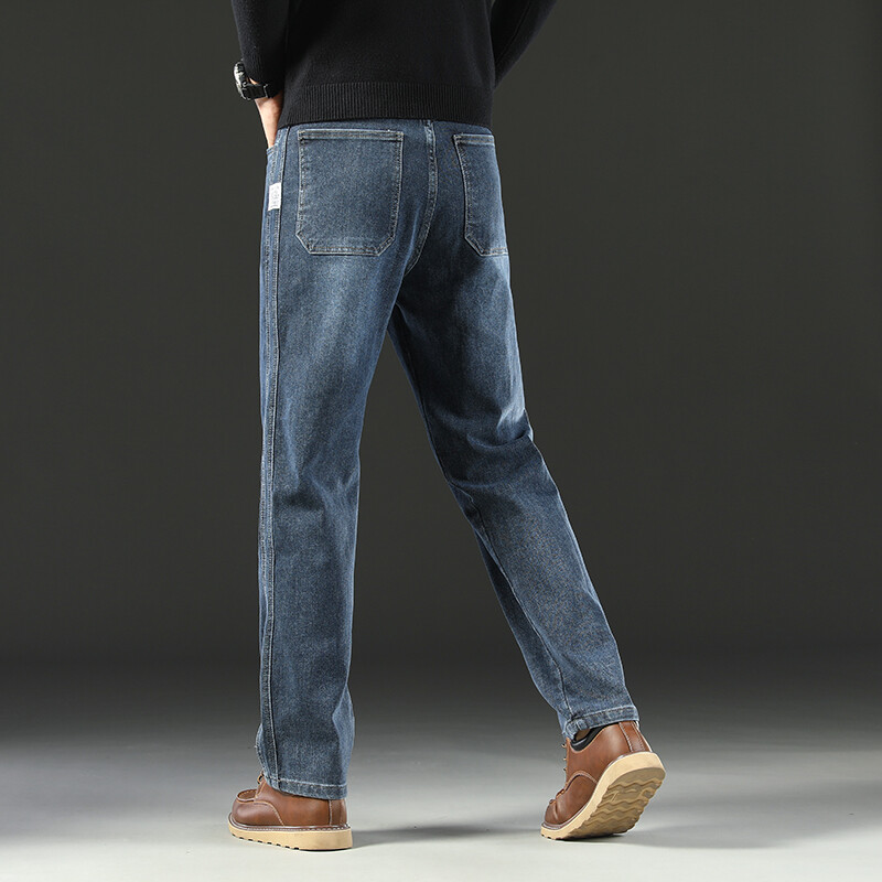 Vīriešu maisa džinsi 2024. gada jauns pavasara biznesa ikdienas ērtas un daudzpusīgas džinsa bikses, brīvas, taisnas, plānas bikses vīriešiem