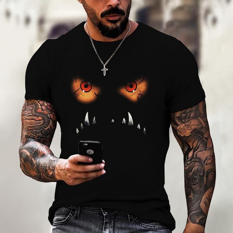 Devil Graphics T-shirt Ležerna muška majica kratkih rukava Ljetna muška odjeća Široka muška majica Prevelike majice Ulična odjeća 5XL