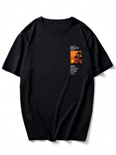 2024. gada vasaras vīriešu apdrukāta raksta kokvilnas T-krekls Modes Jauns brīvs Y2K Pāris Jautri T-krekls ar apdruku Ikdienas Ikdienas Liels T-krekls