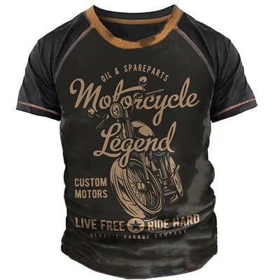 Tricou pentru bărbați Sport cu motocicletă Tricou cu mânecă scurtă cu imprimeu 3D pentru bărbați Cămăși pentru motocicliști Vară Top cu gât în formă de O