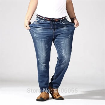 Distressed Extra Large Jeans For Men Stretch Denim Παντελόνι 6XL 7XL 8XL Big Plus Size Ανδρικό σχισμένο παντελόνι 160KG Ανδρικό ελαστικό τζιν