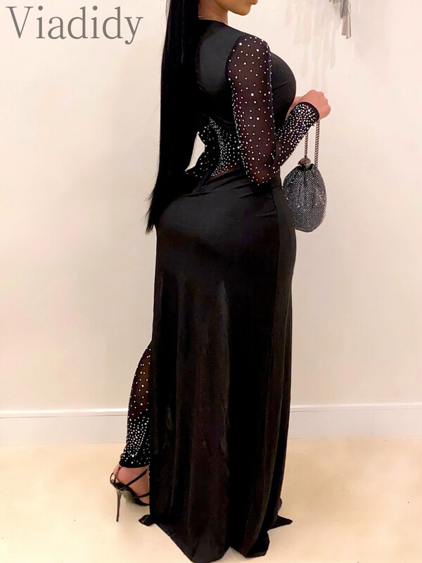 Sieviešu seksīgi sietveida Rhinestone neregulāri šauri kombinezoni