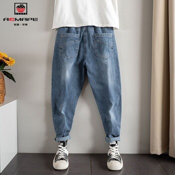 Ανοιξιάτικο και Φθινοπωρινό κορδόνι Hip Hop Baggy Designer Streetwear Ανδρικά ρούχα Κομψά casual τζιν ΧΑΡΕΜΙ τζιν για άνδρες