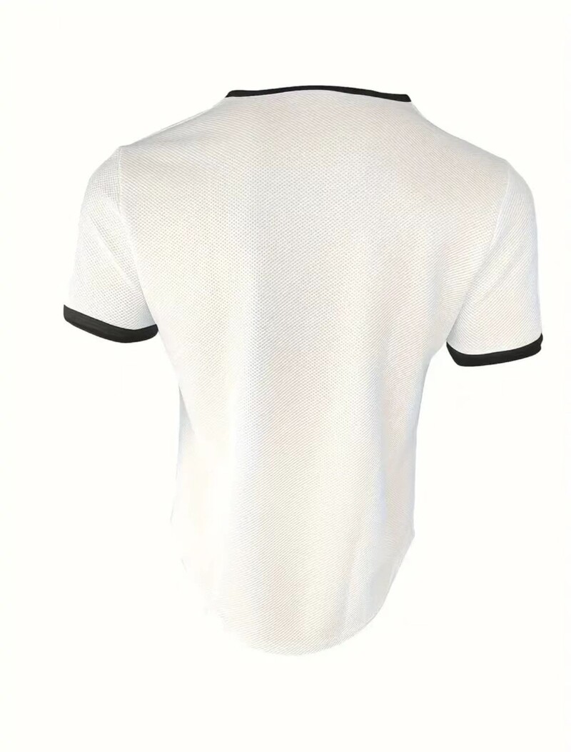 Vīriešu T-krekls ar V kakla izgriezumu, vafeļu vienkrāsains, īsām piedurknēm, brīvs augšpuse Vīriešu vienkrāsains, raibs, ikdienišķs, plāns T-krekls