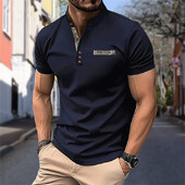 Vasaras vīriešu ikdienas polo krekla apkakle ar īsām piedurknēm, modes, biznesa, sporta, elpojoša, T-krekla augšdaļa