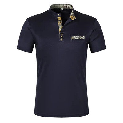 Vasaras vīriešu ikdienas polo krekla apkakle ar īsām piedurknēm, modes, biznesa, sporta, elpojoša, T-krekla augšdaļa