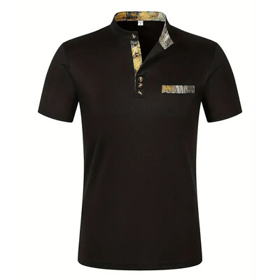 Vasaras vīriešu ikdienas polo krekla apkakle ar īsām piedurknēm, modes, biznesa, sporta, elpojoša, T-krekla augšdaļa