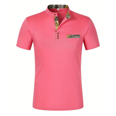 Vasaras vīriešu ikdienas polo krekla apkakle ar īsām piedurknēm, modes, biznesa, sporta, elpojoša, T-krekla augšdaļa