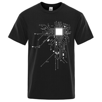 Διάγραμμα κυκλώματος επεξεργαστή CPU T-shirt Ανδρικό καλοκαιρινό βαμβακερό μπλουζάκι Ανδρικά αστεία μπλουζάκια Fashion Tees Homme Μάρκα Unisex Ρούχα C99