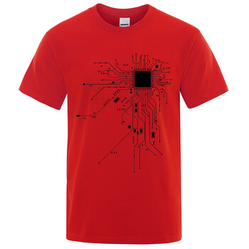 Διάγραμμα κυκλώματος επεξεργαστή CPU T-shirt Ανδρικό καλοκαιρινό βαμβακερό μπλουζάκι Ανδρικά αστεία μπλουζάκια Fashion Tees Homme Μάρκα Unisex Ρούχα C99