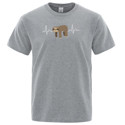 Slinkums, kas atpūšas uz vēdera, apdruka Vīriešu T-krekli Crewneck Mīksti T-krekli Ērti S-XXXL T-krekli Liela izmēra ikdienas T-krekls Vīrietis