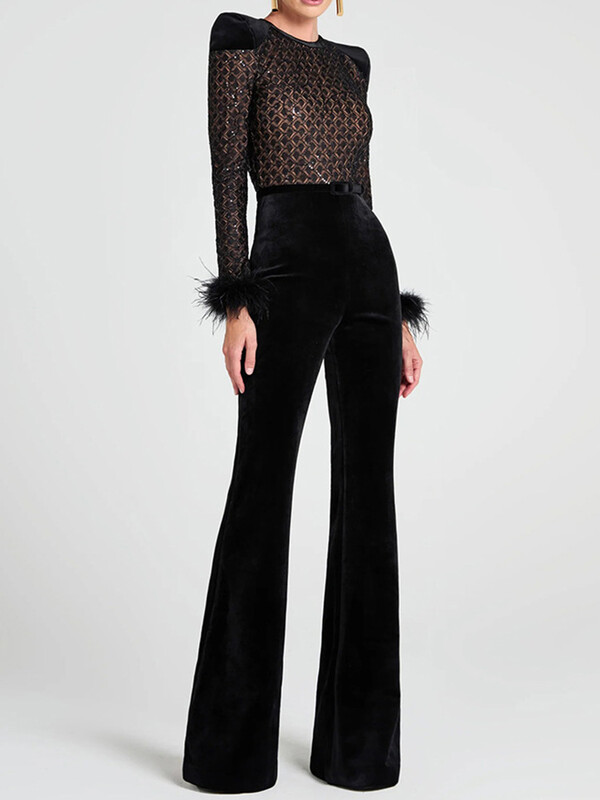 Rudens sieviešu ikdienišķa stila kombinezoni ar garām piedurknēm ar garām piedurknēm. Kombinezoni ar garām piedurknēm, dāmu slaidas bikses, elegantas sieviešu bikses ar vērtnēm