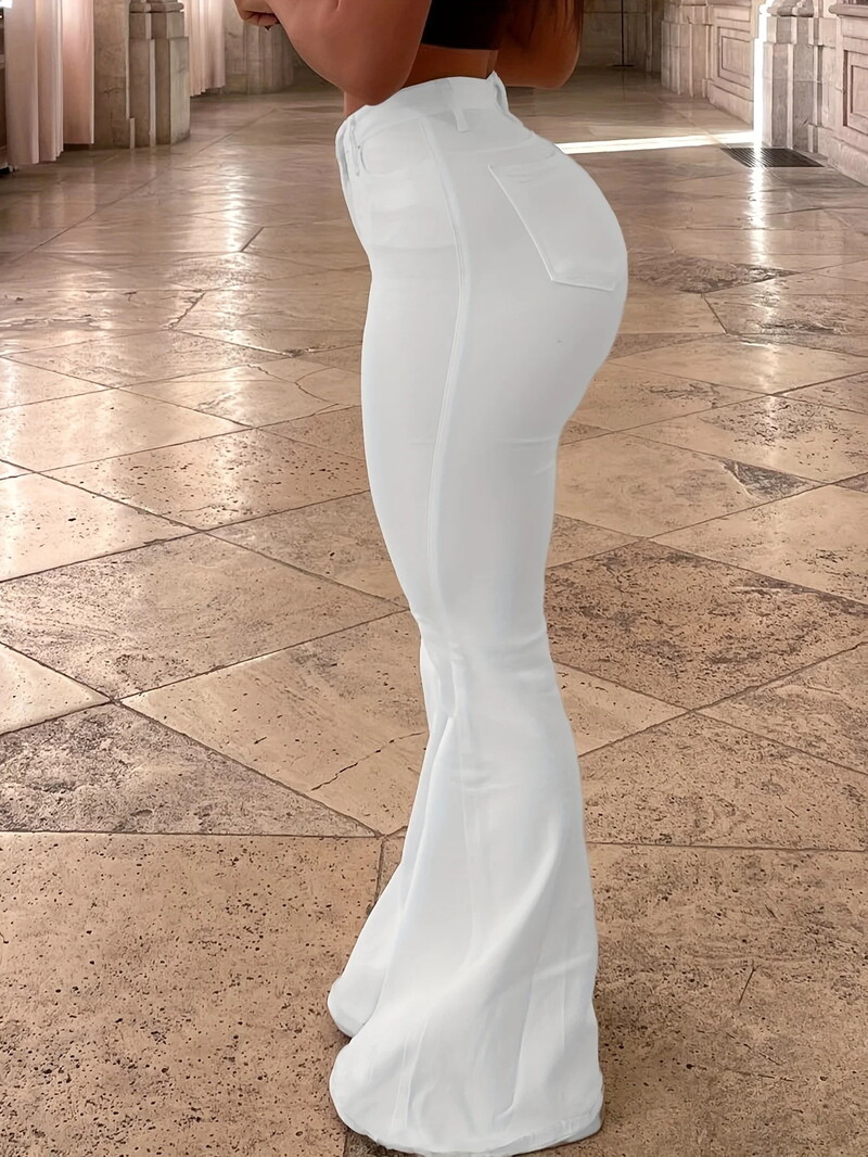 Ühevärvilised vabaaja kitsad seksikad naiste teksapüksid