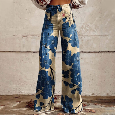 Ženske traperice visokog struka Ženske traperice s širokim nogavicama High Street široke traper hlače Modne Y2K traperice