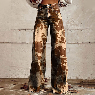 Ženske traperice visokog struka Ženske traperice s širokim nogavicama High Street široke traper hlače Modne Y2K traperice