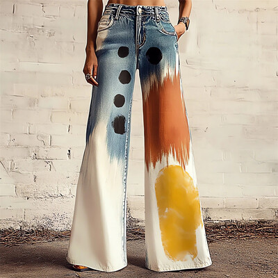 Ženske traperice visokog struka Ženske traperice s širokim nogavicama High Street široke traper hlače Modne Y2K traperice