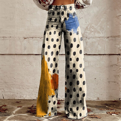 Ženske traperice visokog struka Ženske traperice s širokim nogavicama High Street široke traper hlače Modne Y2K traperice